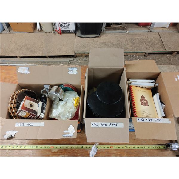 3 Boxes of Kitchen Items, Coffee Pots, Cookbooks Etc.