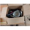 Image 1 : Box of Misc. Kitchen Items, Pots Pans Etc.