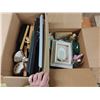 Image 1 : 2 Boxes of Misc. Decorative Items, Picture Frames, Etc.