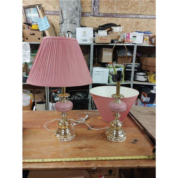 Pair of Pink Table Lamps