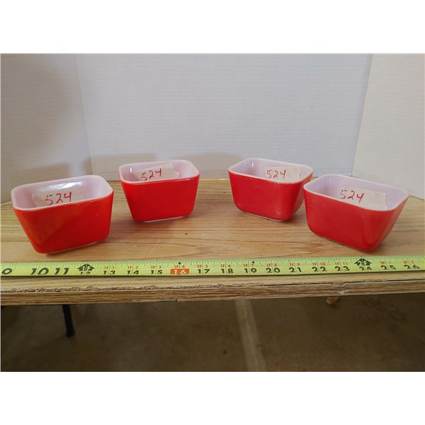 4 Small Pyrex Dishes