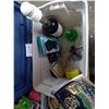 Image 1 : Assorted tote including antique vehicle parts catologue