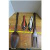 Image 1 : Wooden Wall Decorations Fork and Spoon w/ Candle Holders