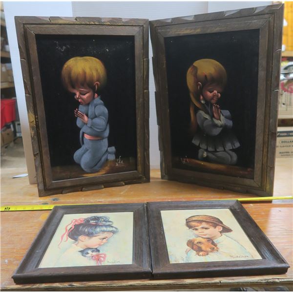 4 Framed Chldrens Pictures