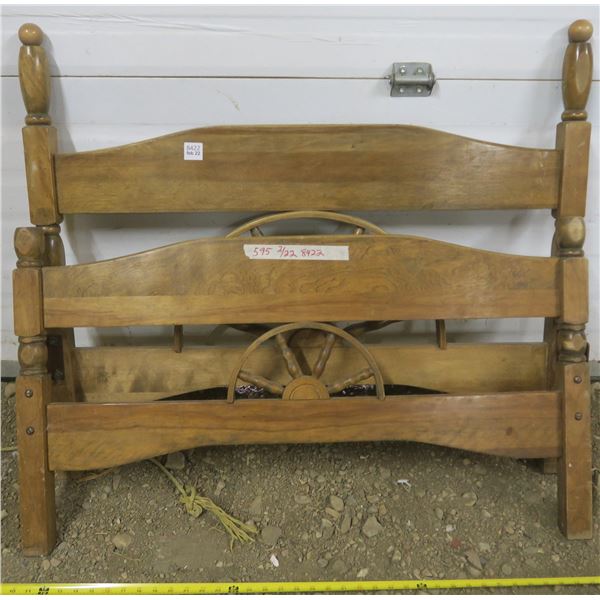 Single Bed Headboard and Footboard Ships Wheel Theme