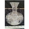 Image 1 : Heavy Scandinavian etched crystal wine carafe - no chips