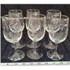 Image 1 : 6 crystal etched wine glasses