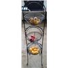 Image 1 : Metal fruit stand w/ faux fruit ~50" tall-removable baskets