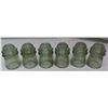 Image 5 : 6 Light aqua green Glass Insulators (Dominion - 9)
