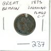 Image 1 : Great Britain. 1873 Farthing. Plated in silver so it can pass as a silver coin. Holed for suspension