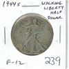 Image 1 : U.S. 1944S Walking Liberty Silver Half Dollar. San Francisco Mint. F-12.
