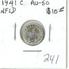 Image 1 : Newfoundland. 1941c Silver 5 Cents. World War II issue minted in Ottawa. AU-50. Nice.