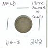 Newfoundland. 1917c Silver 10 Cents. World War I issue minted in Ottawa. VG-8.