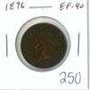 Image 1 : 1896 Canadian Victorian Large Cent. EF-40. Nice.