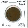 Image 1 : 1920 Canadian Large Cent. The last large cent issued. EF-40. Nice.