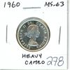 Image 1 : 1960 Silver 25 Cents. MS-63 Heavy Cameo. Nice.