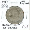 Image 1 : 1950 No Design in Zero Silver 50 Cents. Coin displays major Die Cracks around the reverse. F-15. Sca