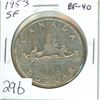 Image 1 : 1953 Shoulder Fold Silver Dollar. EF-40. Nice.