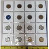 Image 2 : Complete Set of 16 Canadian World War II Small Cents & 5 Cents plus 1 Meat Ration Token. Includes al