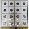 Image 2 : Complete Set of 16 Canadian World War II Small Cents & 5 Cents plus 1 Meat Ration Token. Includes al