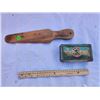Image 1 : Players tobacco wooden carton opener and Players tobacco can