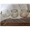 Image 2 : 3 clear railroad lantern glasses(2CN, 1CP)one has fleabites around edges