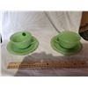 Image 1 : 2 Jadeite Fire king cups and saucers unmarked