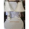 Image 1 : 2 matching electric Aladdin lamps complete with shades and original glass finials