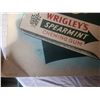 Image 5 : 1949 Wrigley's Spearmint chewing gum cardboard sign(Has some discoloration and bending on sides and 