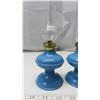 Image 2 : 2 Small Blue Blue Tin Lamps - Old