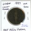 Image 1 : 1837 LC-8A1 Lower Canada Half-Penny Un Sou