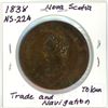 Image 2 : 1838 NS-22A Nova Scotia Trade & Navigation Token