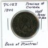 Image 2 : 1844 PC-1B3 Province of Canada Half -Penny Token