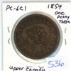 Image 1 : 1854 PC-6C1 Upper Canada One Penny Token