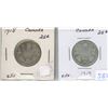 Image 1 : 1918 & 1919 Canada Silver 25¢