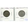 Image 1 : 1922 & 1928 Great Britain Silver 1 Shilling coins