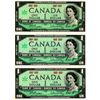 Image 1 : 3 X 1967 CRISP UNC. 1867-1967 Bank of Canada One Dollar bills---