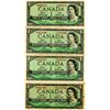 Image 1 : 4 X 1954 Bank of canada one dollar bills