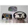 Image 1 : 3 X Vintage belt buckles--1 safeway, 1 long Horn cow, 1 with 2 Horse Shoes
