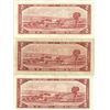 Image 2 : Three 1954 Canadian 2 Dollar Bills