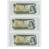 Image 1 : Three Consecutive 1973 Canadian 1 Dollar Bills