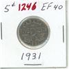 Image 1 : 1931 5 Cent Canadian Coin - King George V