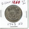 Image 1 : 1943 ND Canadian Silver 50 cent coin - King George VI