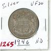 Image 1 : 1946 ND Canadian Silver 50 cent coin - King George VI