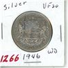 Image 1 : 1946 WD Canadian Silver 50 cent coin - King George VI