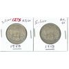 Image 1 : Set of 2 1958 Canadian Silver 50 cent coin - Queen Elizabeth