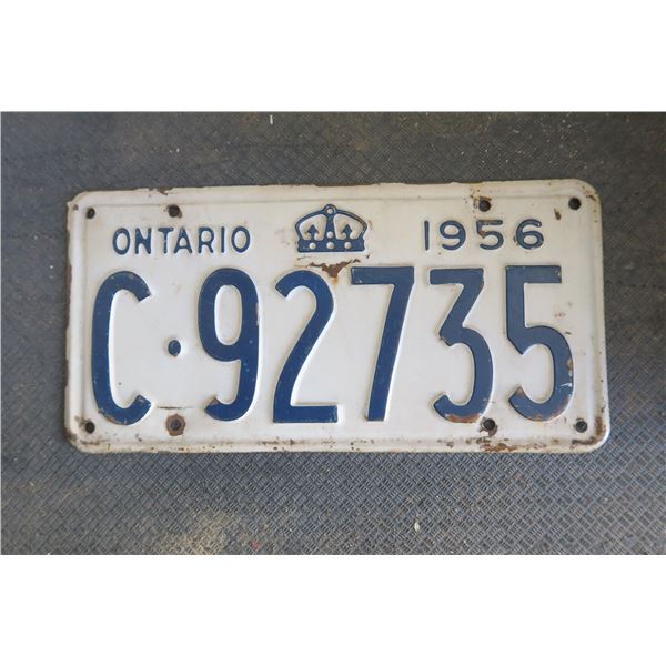 1956 Ontario License Plate
