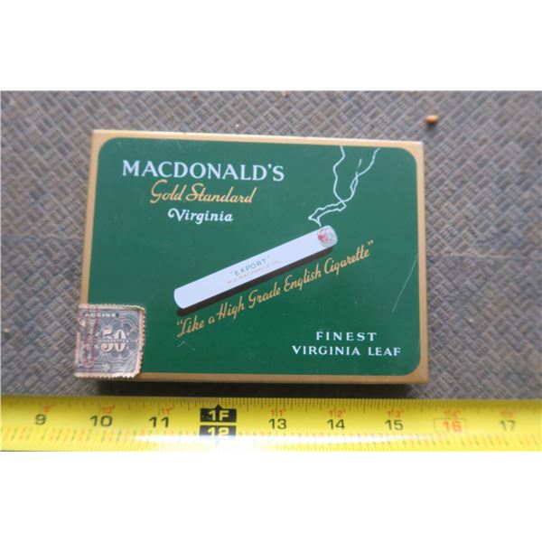 Vintage Macdonald's Gold Standard Cigarette Tin