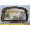 Image 1 : Wildlife Picture on Vintage Convex Frame - 23"x15.5"