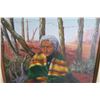 Image 2 : Indigenous Woman in Forest Painting by L. Olson in frame - 28.5"x35"